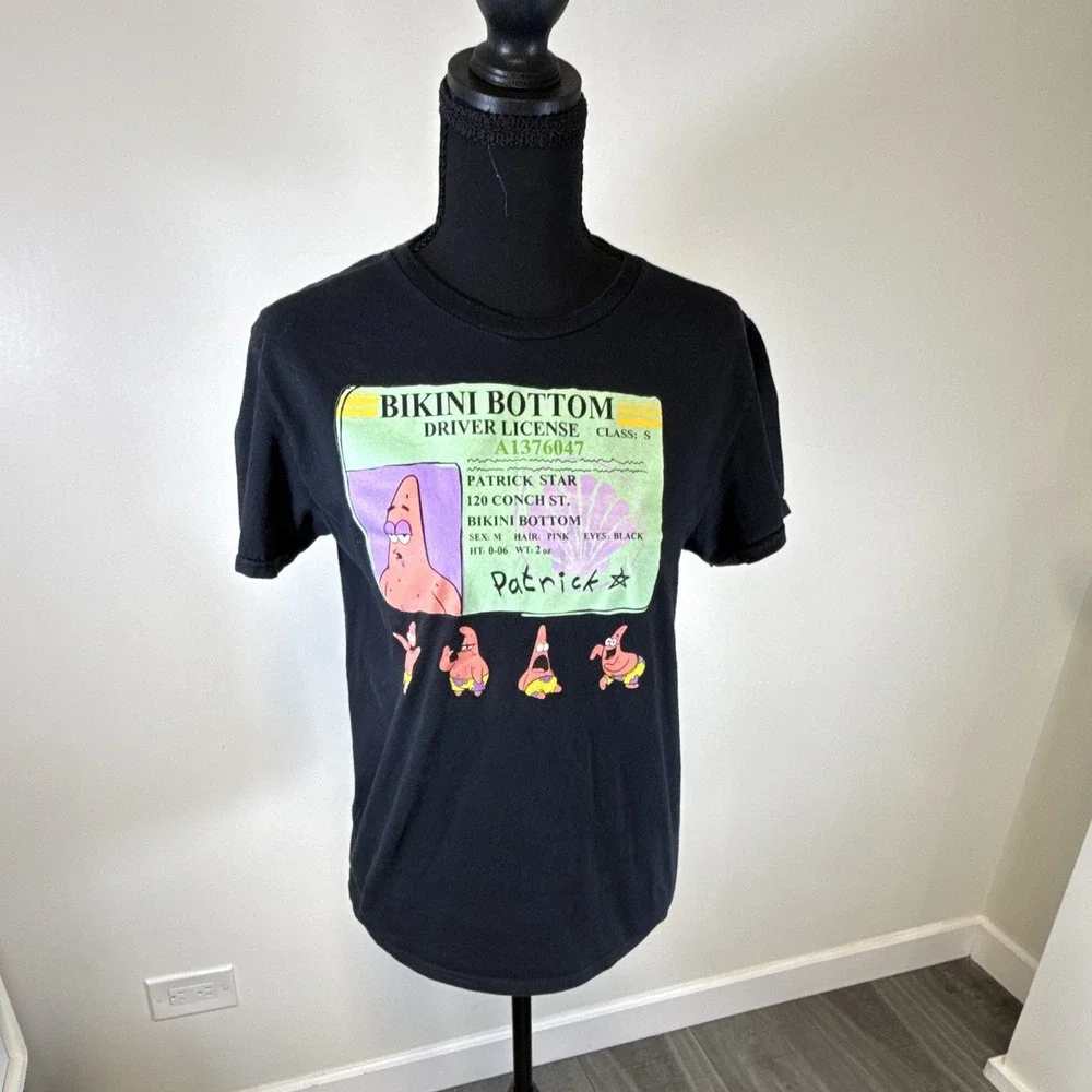 VINTAGE Nickelodeon Patrick Bikini Bottom Drivers License T Shirt